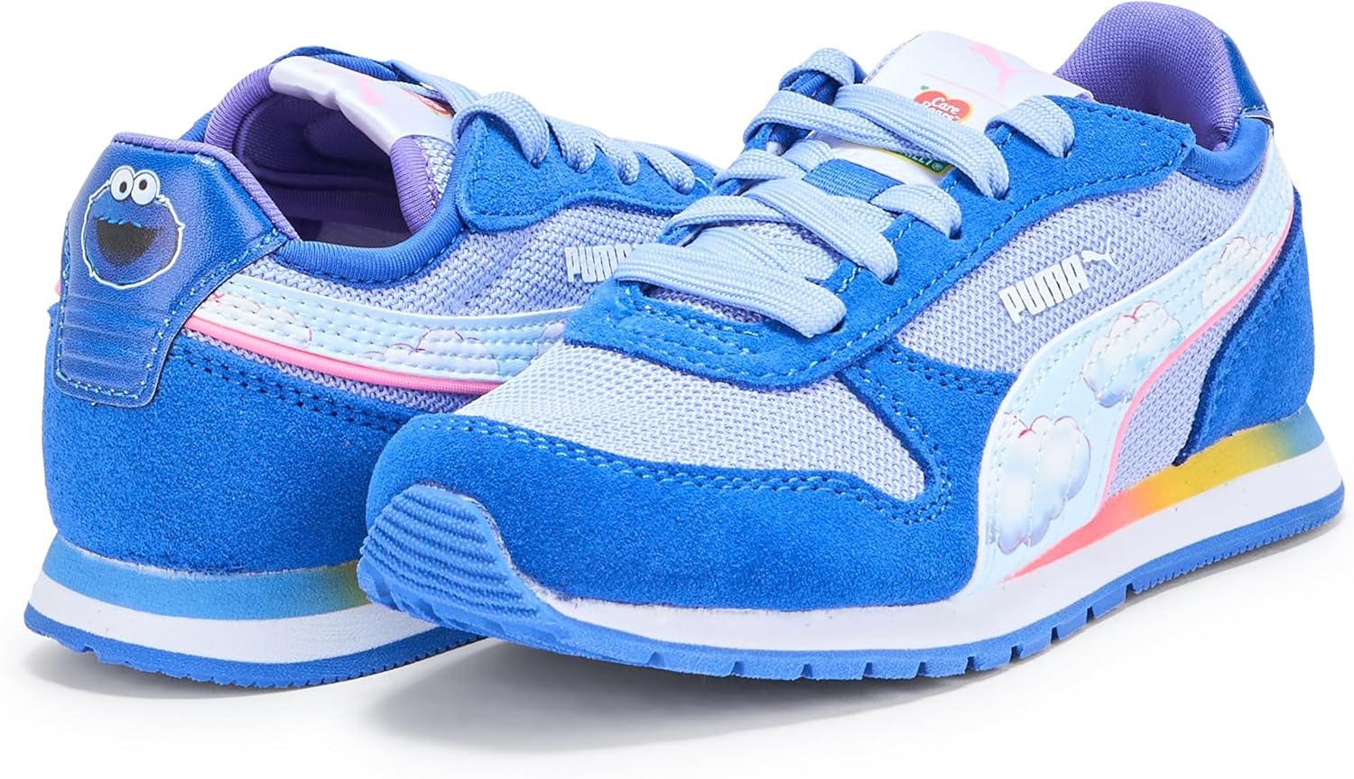 image:imagePUMA Kids Girls X Care Bears X Sesame Street St Miler Slip On Sneakers Shoes Casual Blue PurpleIntense Lavenderroyal Sapphireicy Blue