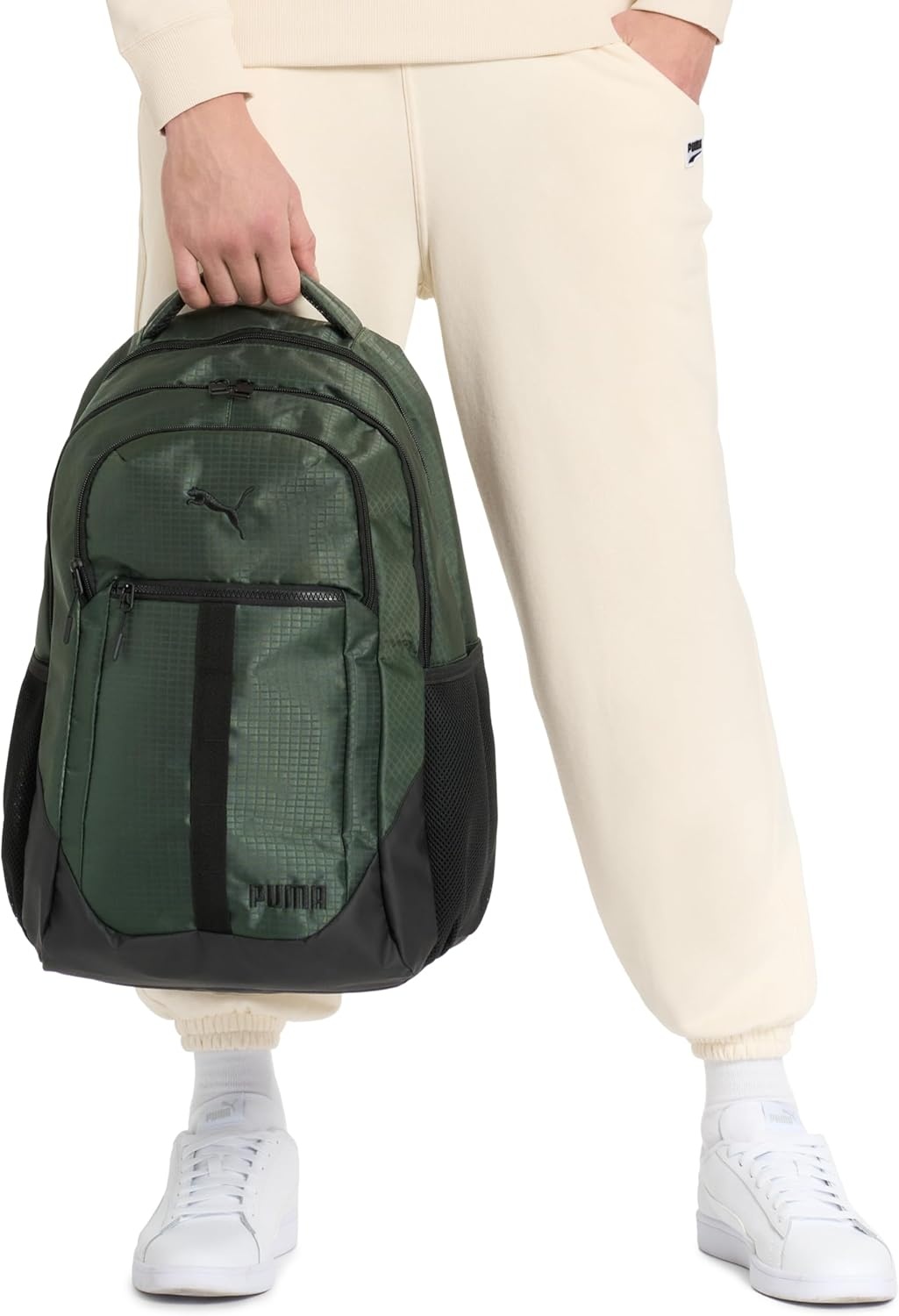 image:imagePUMA Strategy Ripstop Backpack with Padded Adjustable Straps Laptop Sleeve amp Water Bottle Pockets BlackWhite One SizeBlackWhite
