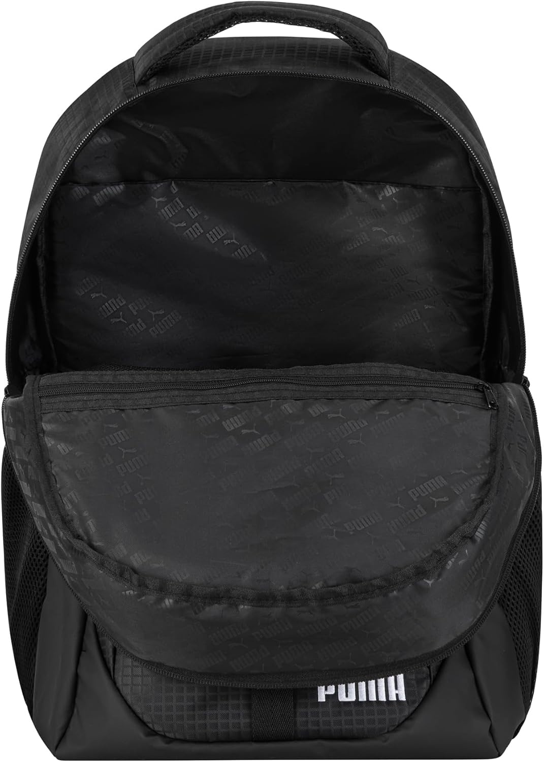 image:imagePUMA Strategy Ripstop Backpack with Padded Adjustable Straps Laptop Sleeve amp Water Bottle Pockets BlackWhite One SizeBlackWhite
