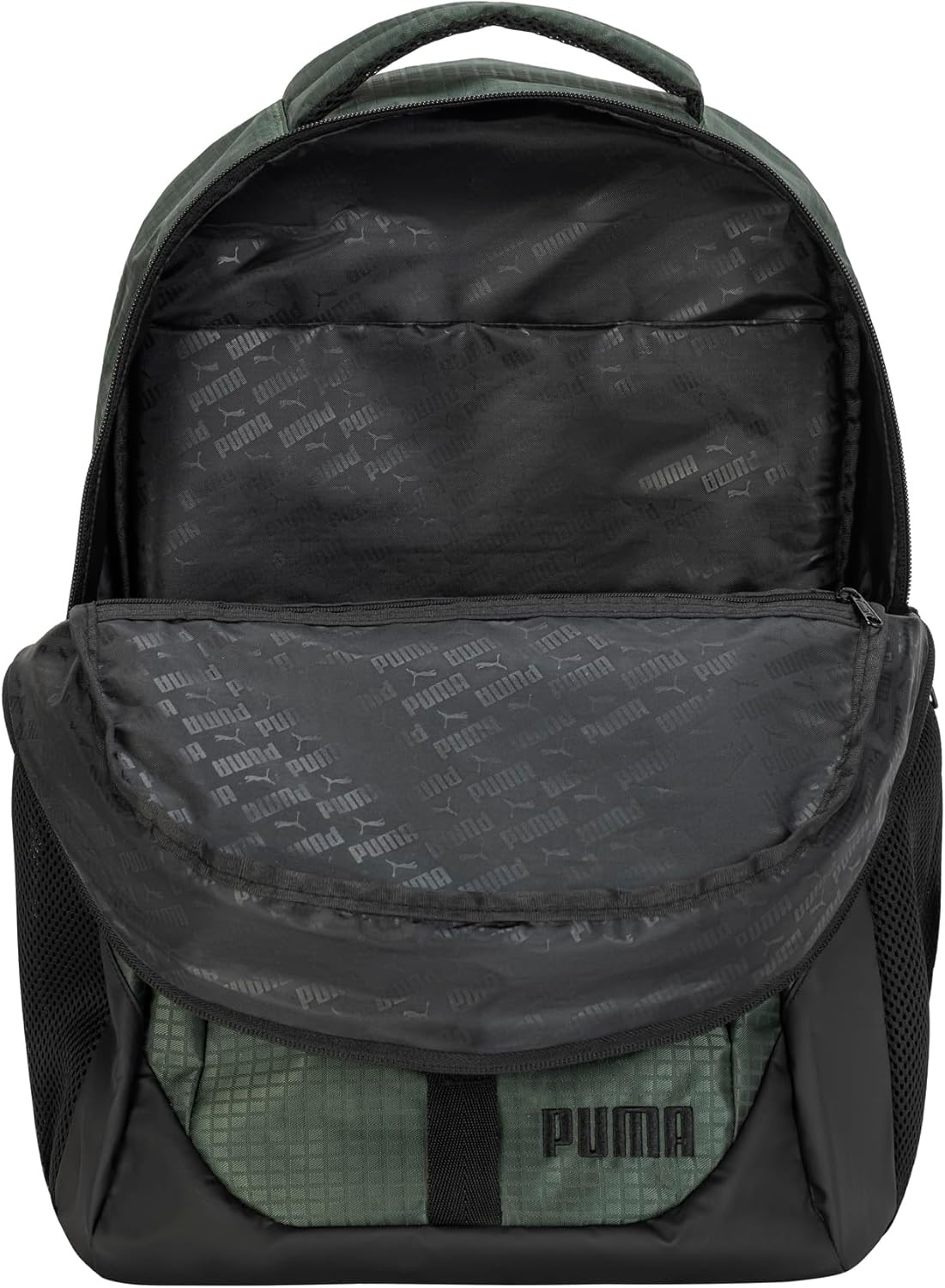 image:imagePUMA Strategy Ripstop Backpack with Padded Adjustable Straps Laptop Sleeve amp Water Bottle Pockets BlackWhite One SizeSycamore