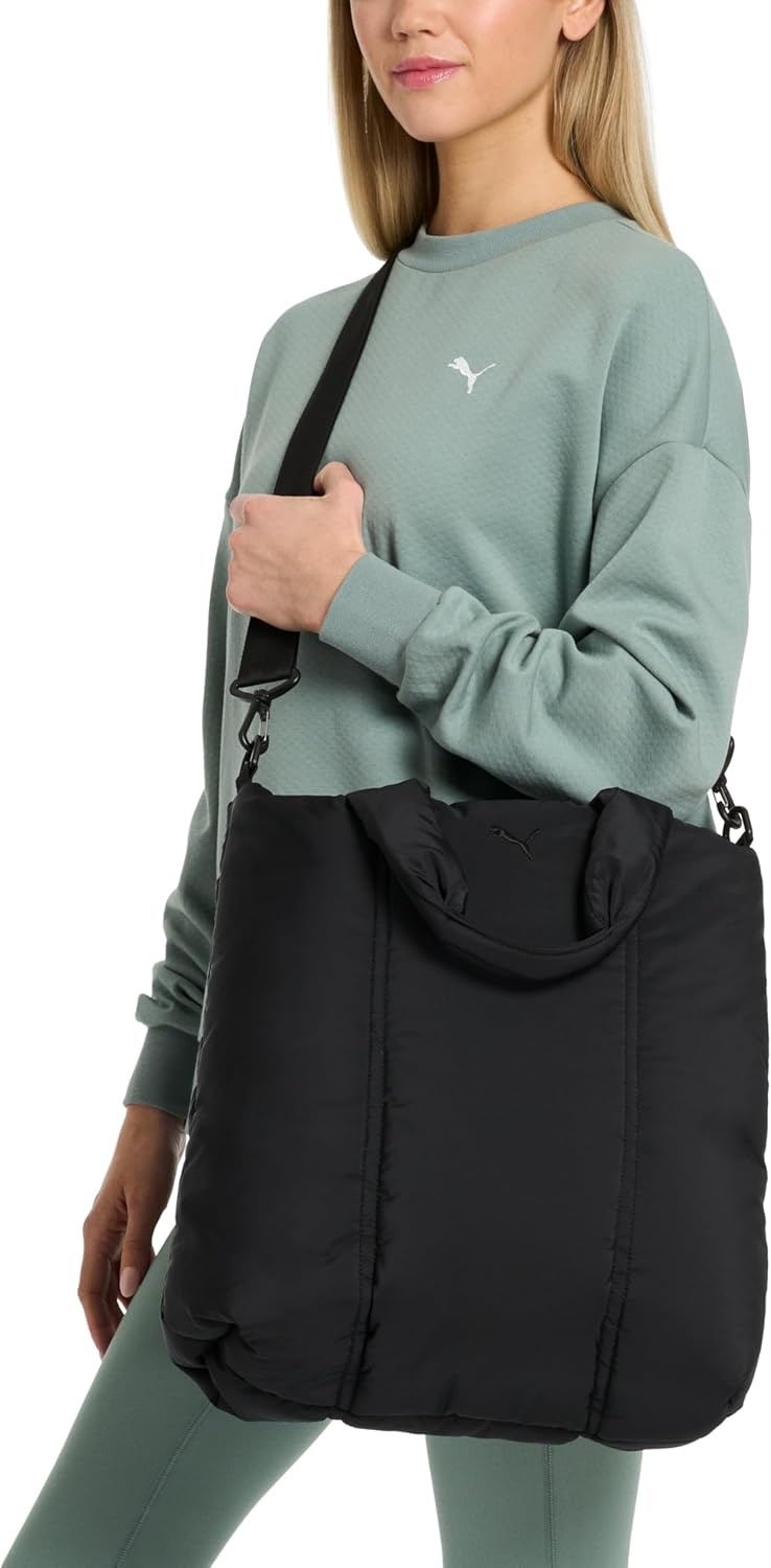 image:imagePUMA Womens Large Puffer Tote in Memory Cloth with Removable Strap amp Zip PocketsAlpine Snow