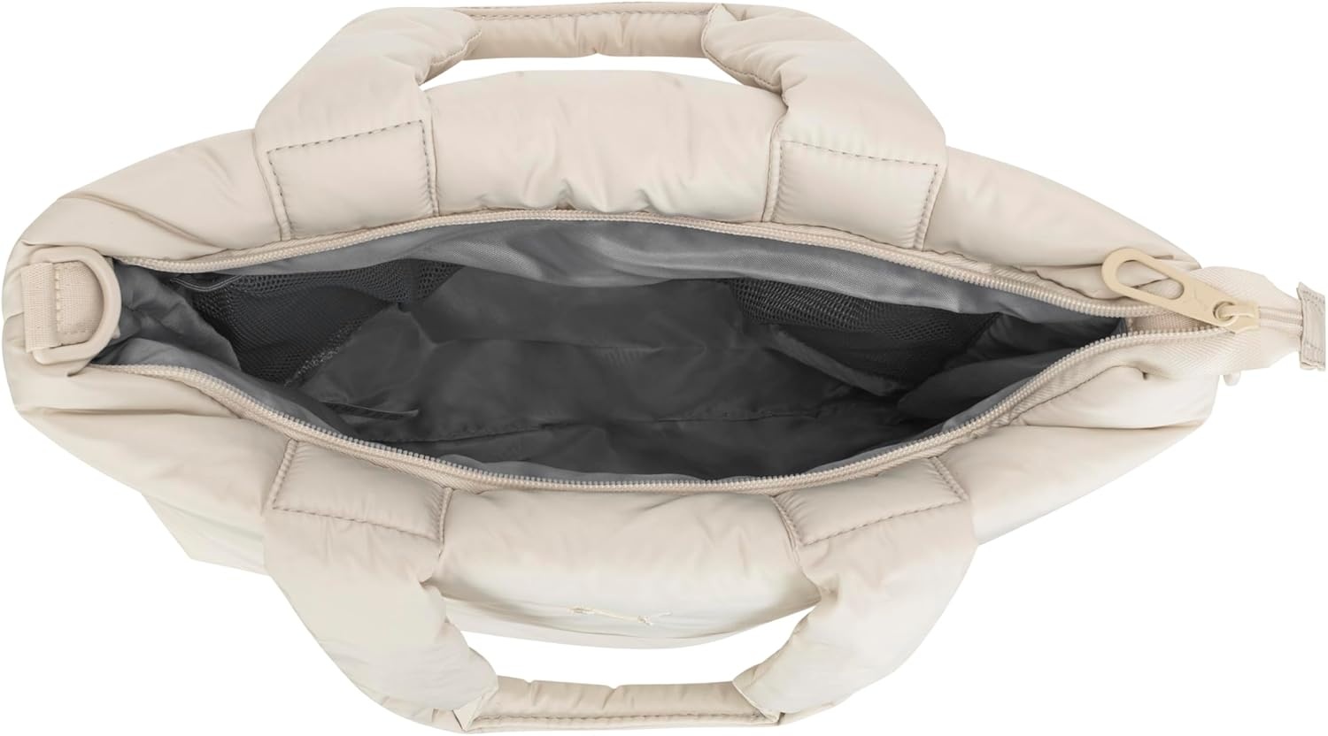 image:imagePUMA Womens Large Puffer Tote in Memory Cloth with Removable Strap amp Zip PocketsAlpine Snow
