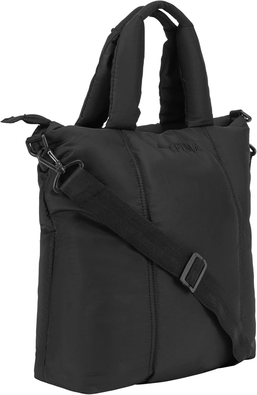 image:imagePUMA Womens Large Puffer Tote in Memory Cloth with Removable Strap amp Zip PocketsBlack