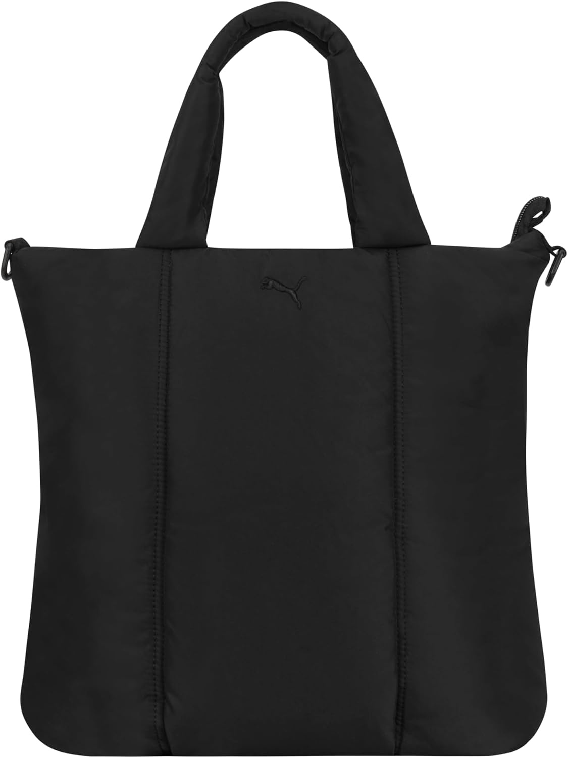 image:imagePUMA Womens Large Puffer Tote in Memory Cloth with Removable Strap amp Zip PocketsBlack Traditional