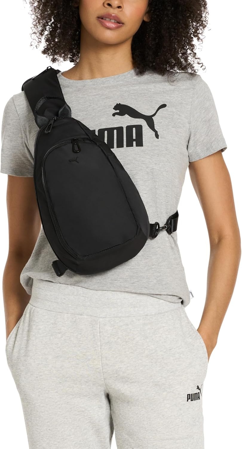 image:imagePUMA Womens Myriad Sling Sporty HandsFree Bag with Reversible Strap amp Dual Compartments Black One SizeGrey SkySnow Mountain Blue