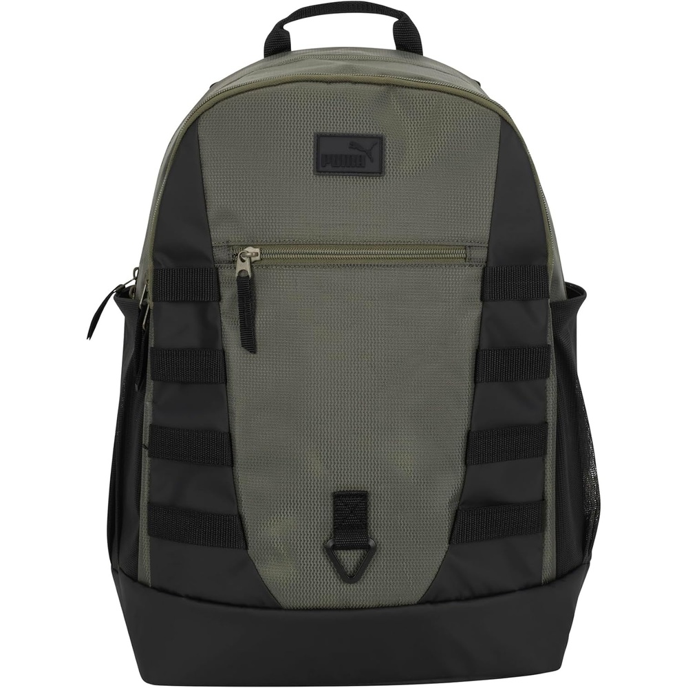 image:imagePUMA Fluid Backpack in Performance Airmesh with Laptop Sleeve amp Padded Adjustable Straps BlackSilver One SizeGreen Moss