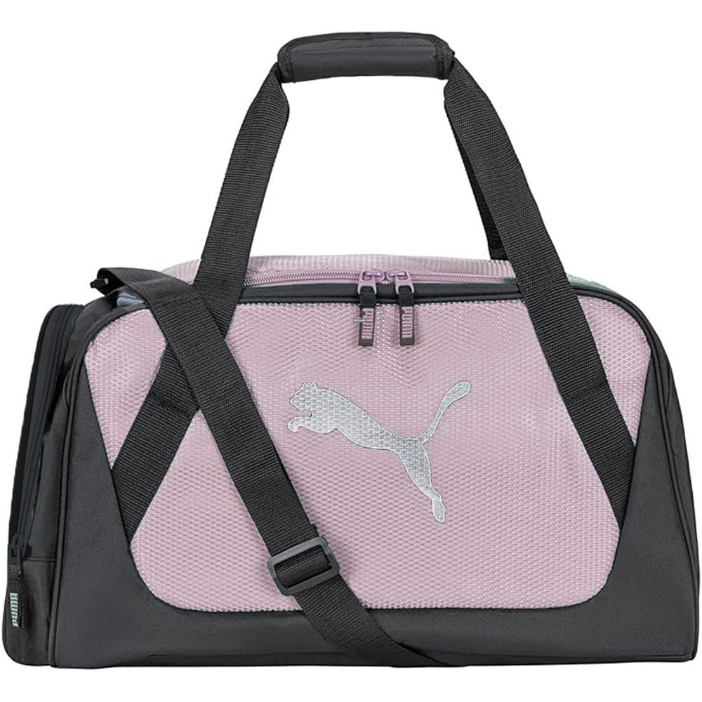 image:imagePUMA Form Factor Duffel with Adjustable Strap Padded Bottom amp Zip Pockets Black Heather One SizePink