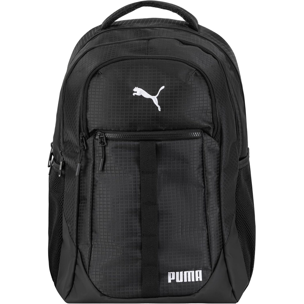 image:imagePUMA Strategy Ripstop Backpack with Padded Adjustable Straps Laptop Sleeve amp Water Bottle Pockets BlackWhite One SizeBlackWhite