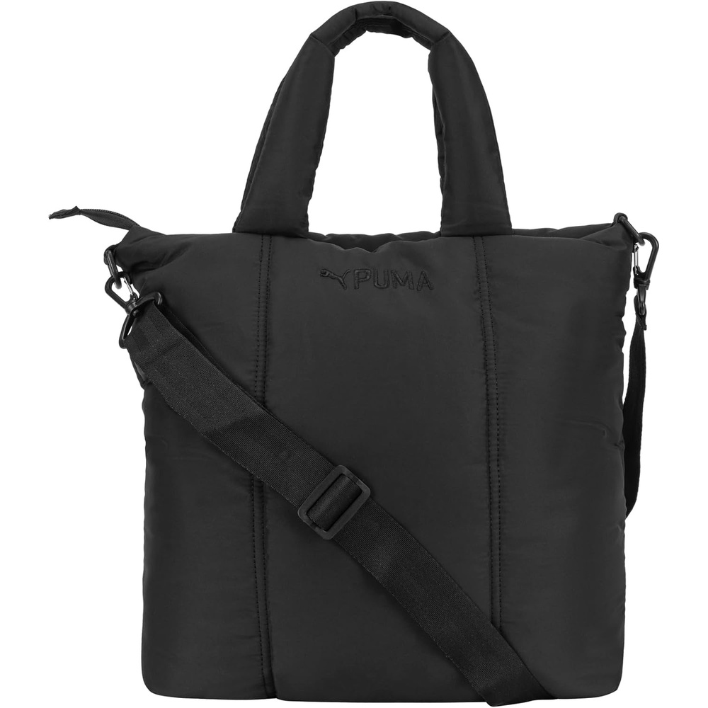 image:imagePUMA Womens Large Puffer Tote in Memory Cloth with Removable Strap amp Zip PocketsBlack