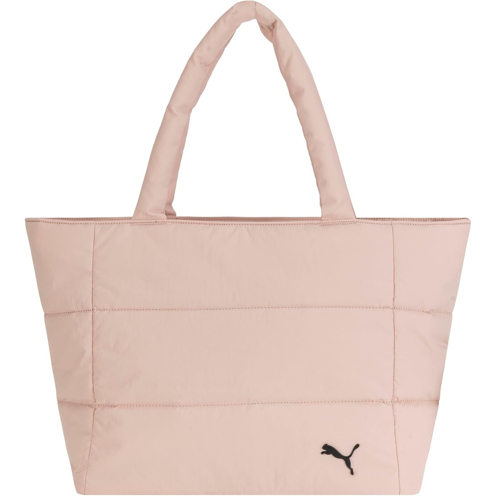 image:imagePUMA Womens Plush Soft Nylon Tote with Padded Straps Zip Closure amp Metal Logo PlaqueRose Quartz