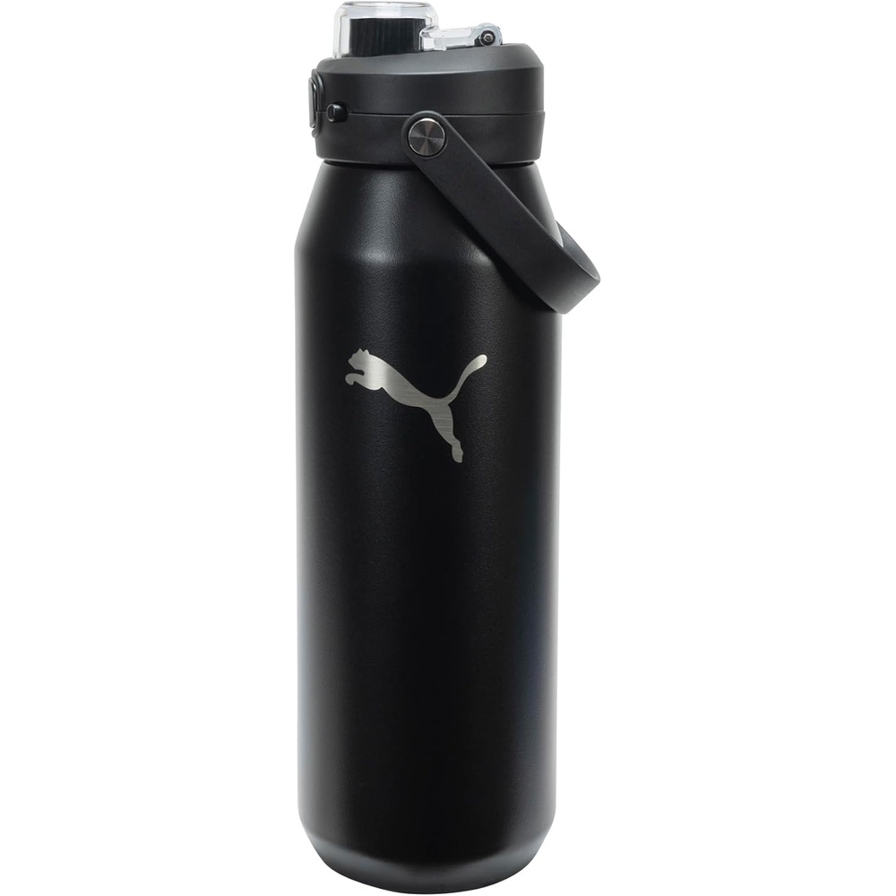 image:imagePUMA unisexadult 32oz Insulated Stainless Steel Water Bottle With Carry HandleBlackBlack