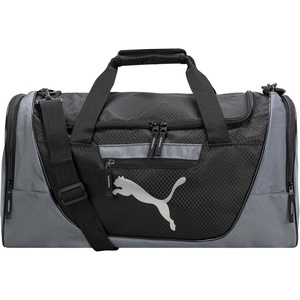 PUMA Contender Duffel Bag with Removable Strap & Shoe Pocket(Gray/Black)