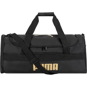 PUMA Demand Duffel Bag, Black Traditional, OS(Black/Gold)