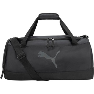 PUMA Form Factor Duffel with Adjustable Strap, Padded Bottom & Zip Pockets, Black Heather, One Size(Black)