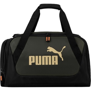 PUMA Form Factor Duffel with Adjustable Strap, Padded Bottom & Zip Pockets, Black Heather, One Size(Dark Olive/Toasted Almond)