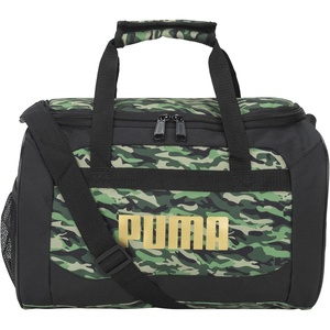 PUMA Kids’ Transformation 14″ Duffel Bag(Green Camo/Gold)