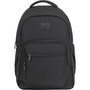 PUMA Prose Backpack with Padded Adjustable Straps, Laptop Sleeve & Water Bottle Pockets, Black/Silver, One Size(Black/Silver)