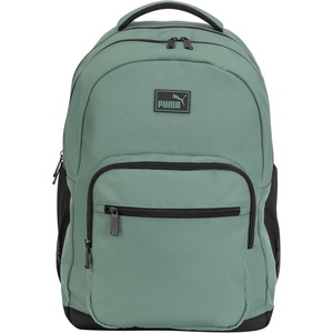 PUMA Prose Backpack with Padded Adjustable Straps, Laptop Sleeve & Water Bottle Pockets, Black/Silver, One Size(Green Moon)