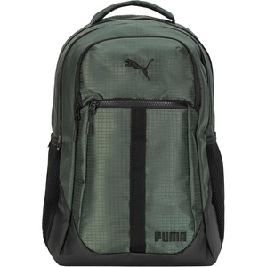 PUMA Strategy Ripstop Backpack with Padded Adjustable Straps, Laptop Sleeve & Water Bottle Pockets, Black/White, One Size(Sycamore)