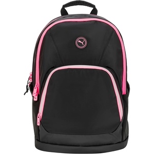 PUMA Women’s Juniper Backpack with Luggage Strap, Laptop Sleeve & Padded Adjustable Straps, Black/Sunstruck Pink, One Size(Black/Sunstruck Pink)