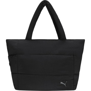 PUMA Women’s Plush Soft Nylon Tote with Padded Straps, Zip Closure & Metal Logo Plaque(Black Traditional)