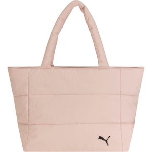 PUMA Women’s Plush Soft Nylon Tote with Padded Straps, Zip Closure & Metal Logo Plaque(Rose Quartz)