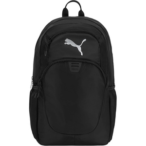 PUMA Women’s Poppy Backpack, Black/Silver, One Size(Black/Silver)