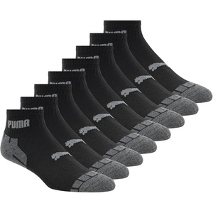 PUMA mens Low Cut Socks (8-pack)(Charcoal)