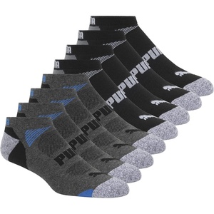 PUMA mens Low Cut Socks (8-pack)(Steel Grey/Black)