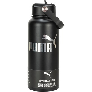 PUMA unisex-adult 32oz Insulated Stainless Steel Water Bottle With Carry Handle(Black)
