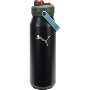 PUMA unisex-adult 32oz Insulated Stainless Steel Water Bottle With Carry Handle(Black/Baltic Blue/Olive)