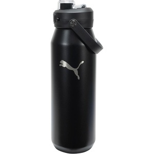 PUMA unisex-adult 32oz Insulated Stainless Steel Water Bottle With Carry Handle(Black/Black)