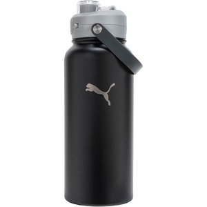 PUMA unisex-adult 32oz Insulated Stainless Steel Water Bottle With Carry Handle(Black/Grey)