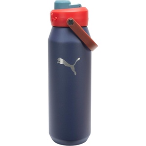PUMA unisex-adult 32oz Insulated Stainless Steel Water Bottle With Carry Handle(Blue Jewel)