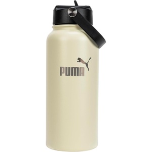 PUMA unisex-adult 32oz Insulated Stainless Steel Water Bottle With Carry Handle(Cream)