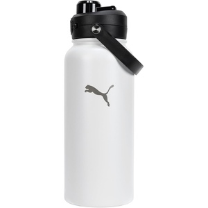 PUMA unisex-adult 32oz Insulated Stainless Steel Water Bottle With Carry Handle(White/Black)