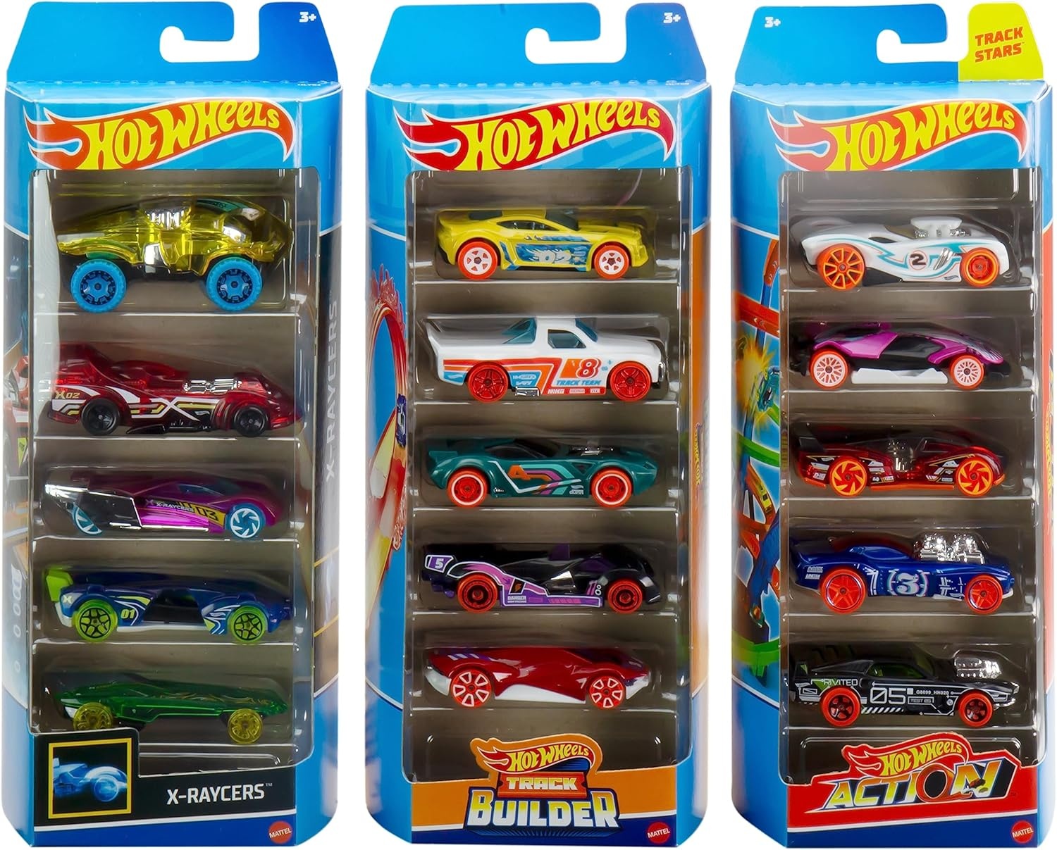 image:imageHot Wheels Toy Cars Bundle of 15 164 Scale Vehicles with 3 Themes HW City XRaycers amp Track Pack15 DieCast Cars Style 1
