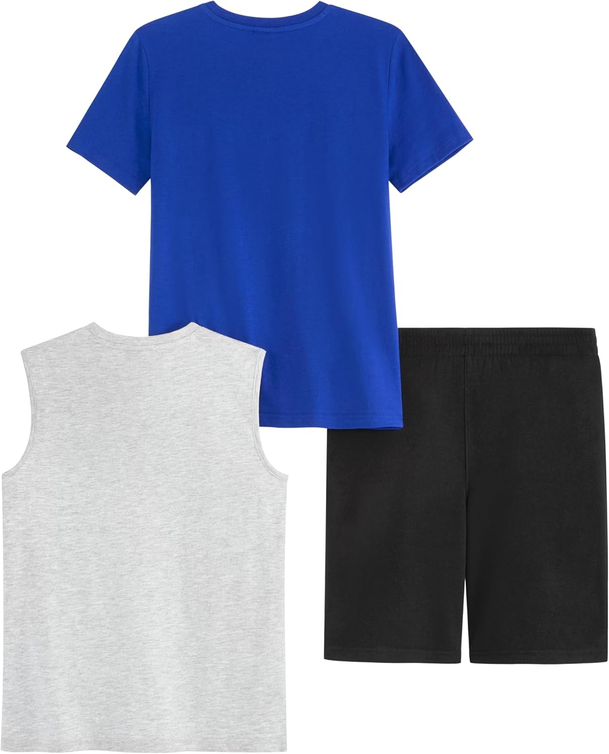 image:imagePUMA Boys 3 Piece Set Short Sleeve Cotton Jersey Tshirt and Muscle Tee amp Matching ShortHeather GreyBlue