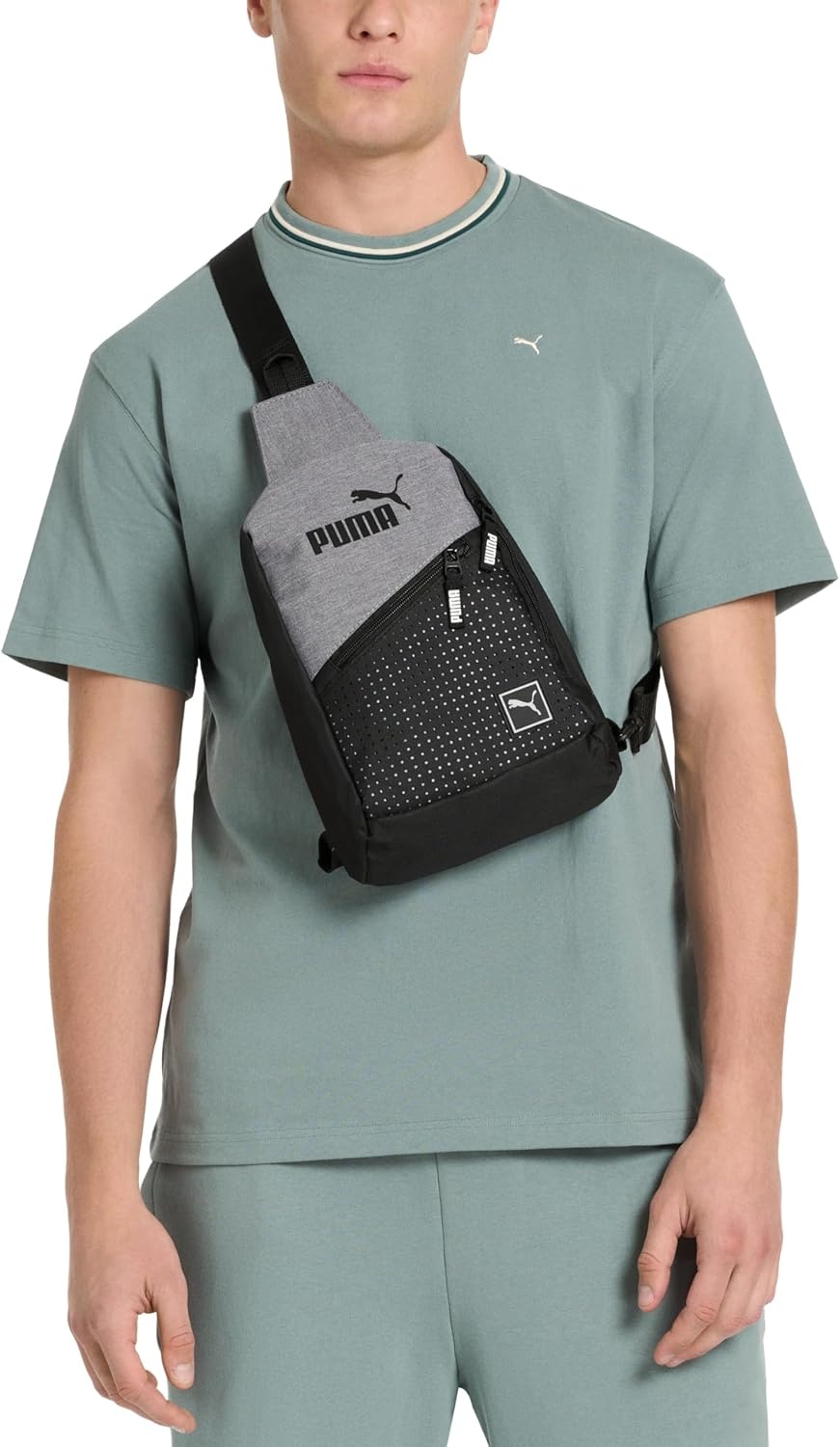 image:imagePUMA EVERCAT SIDEWALL SLING BACKPACKBlackSilverOne SizeHeather Grey