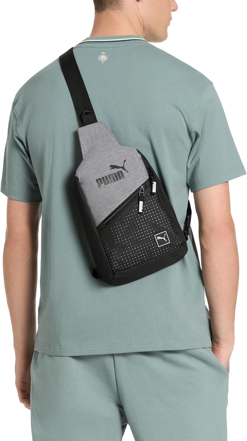 image:imagePUMA EVERCAT SIDEWALL SLING BACKPACKBlackSilverOne SizeHeather Grey
