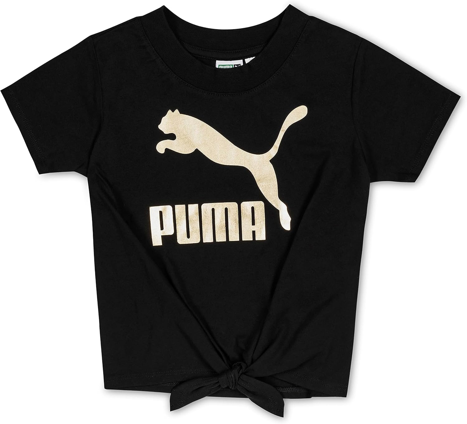 image:imagePUMA Girls 2pc Jersey SS Tee amp French Terry Short SetBlackGold