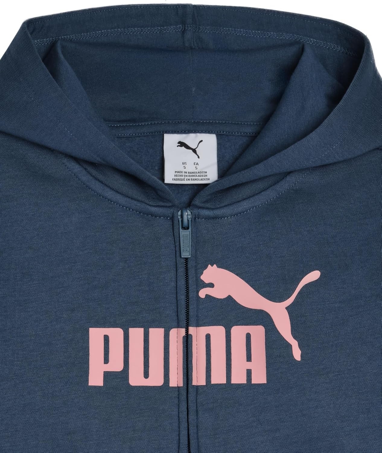 image:imagePUMA Girls Core Logo Zip Up HoodieDark Indigo