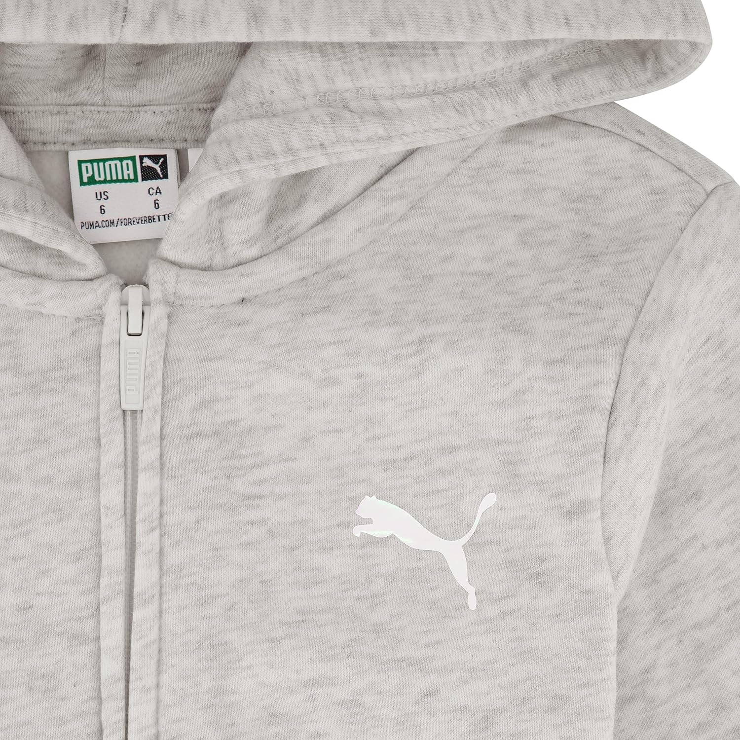 image:imagePUMA Girls Core Logo Zip Up HoodieWhite Heather