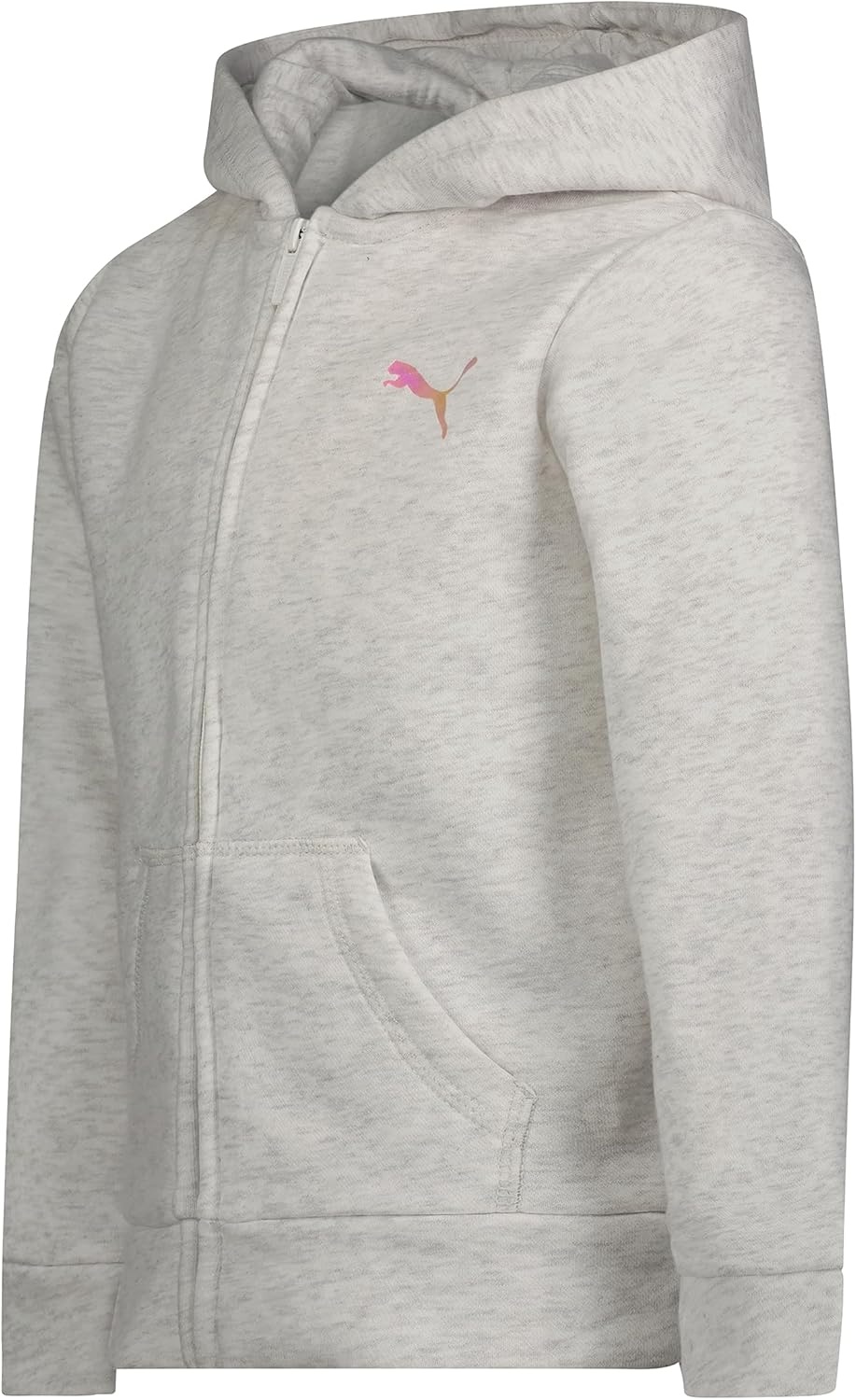 image:imagePUMA Girls Core Logo Zip Up HoodieWhite Heather
