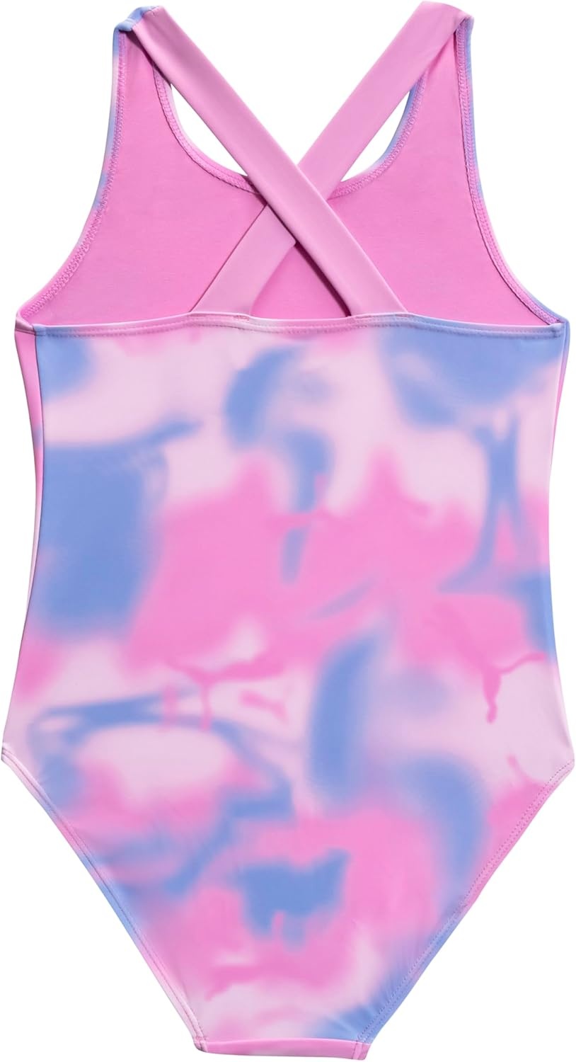 image:imagePUMA Girls One Piece Bathing Suit Athletic Swimsuit Quick Dry Day DreamIntense Lavender
