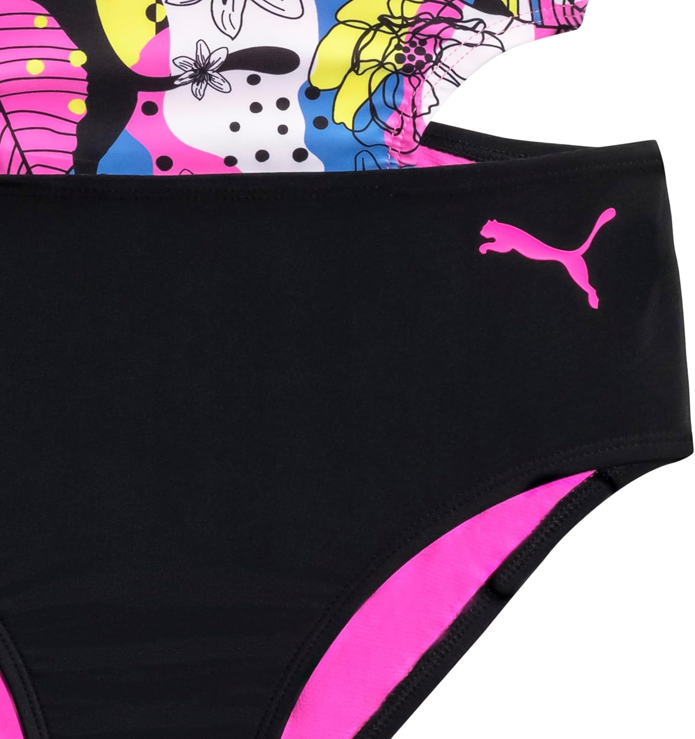 image:imagePUMA Girls One Piece Bathing Suit Athletic Swimsuit Quick Dry Day DreamPuma BlackFloral