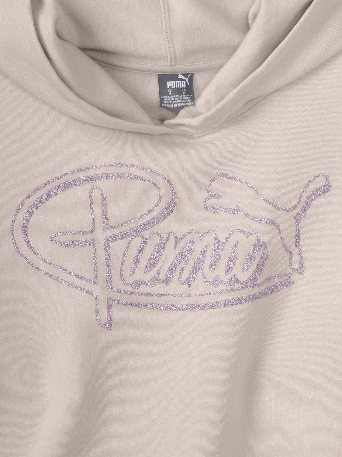 image:imagePUMA Girls Puma Vibe Pk Ctn Fleece Oversized Pullover HoodieAlpine Snow