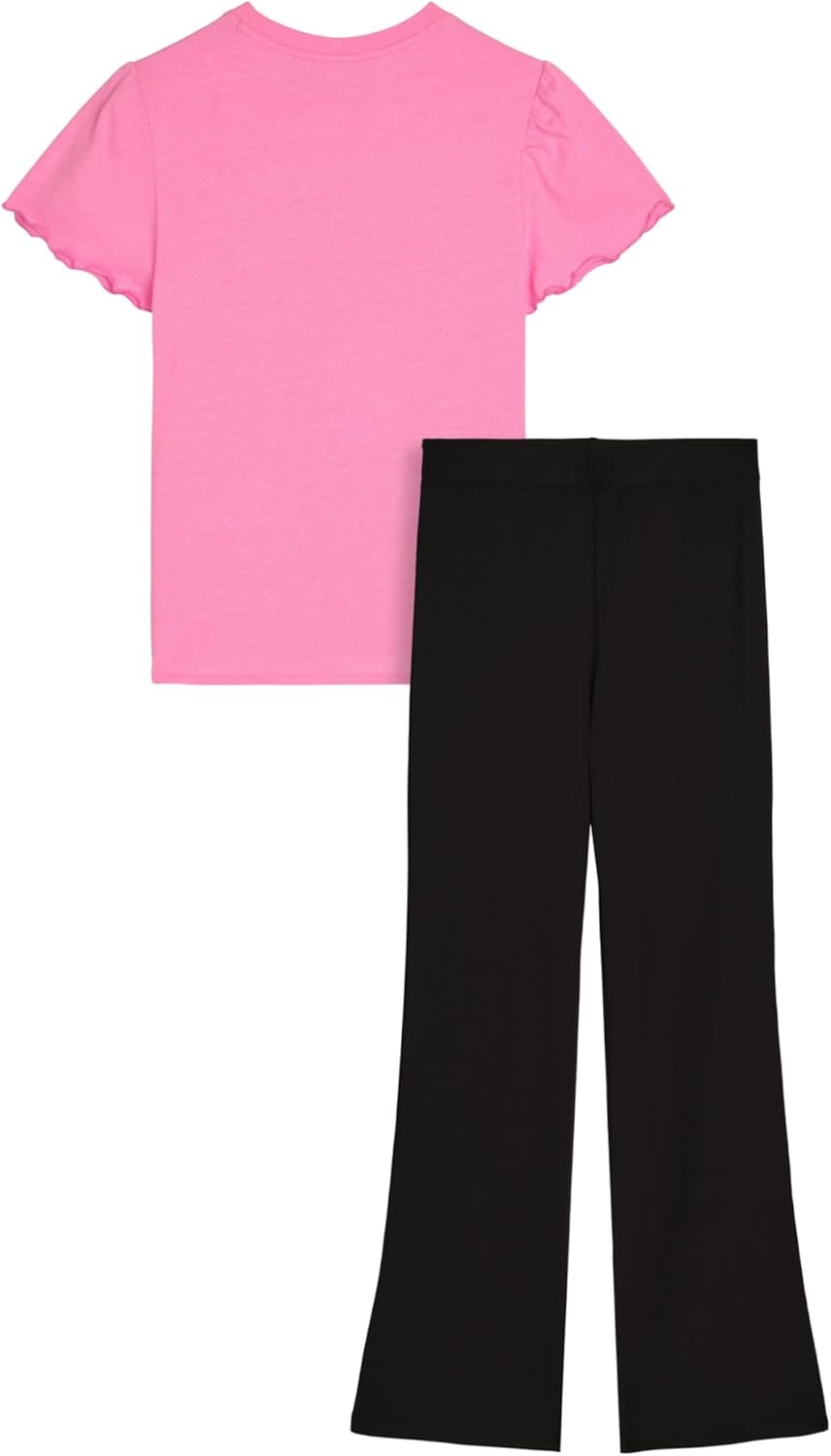 image:imagePUMA Girls Short Sleeve Tee amp Legging Set Logo Graphics CrewneckPink Pixel Flare