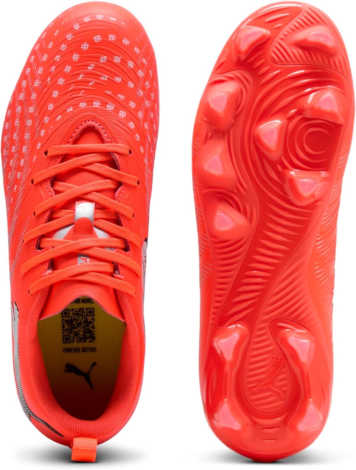 image:imagePUMA Kids Boys Future 9 Play FirmArtificial Ground Soccer Cleats RedGlowing Redpuma Whitepuma Blackpuma Silver