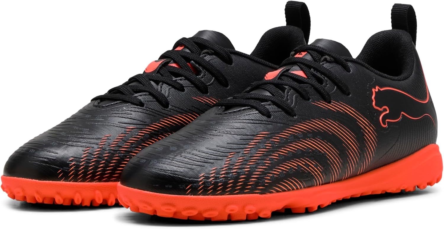 image:imagePUMA Kids Future 9 Play Turf Training Soccer Cleats Little KidBig KidPuma Blackglowing Redstrong Gray